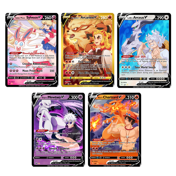 5 Anime X Pokemon Custom Cards (Full Art)