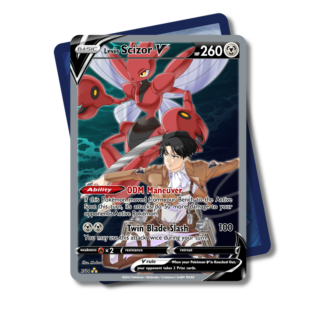 Levi's Scizor V Custom Pokemon Card – Medusa Case