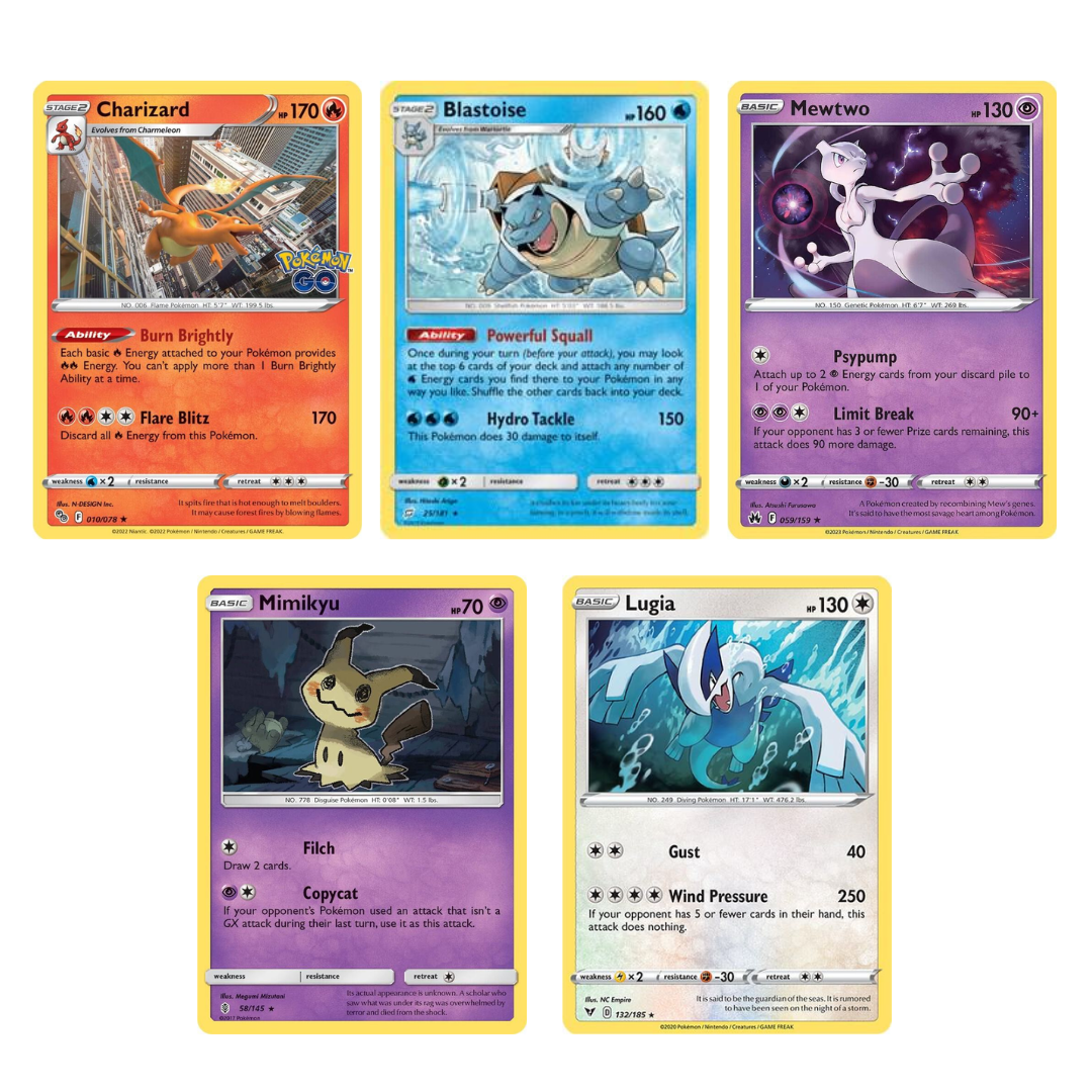 5 Holo & Reverse Holo Pokémon Card Bundle